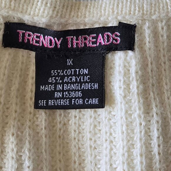 Women's Size X Large V-Neck Knit Beige Knit Tank W/Fringe Bottom - Picture 8 of 10